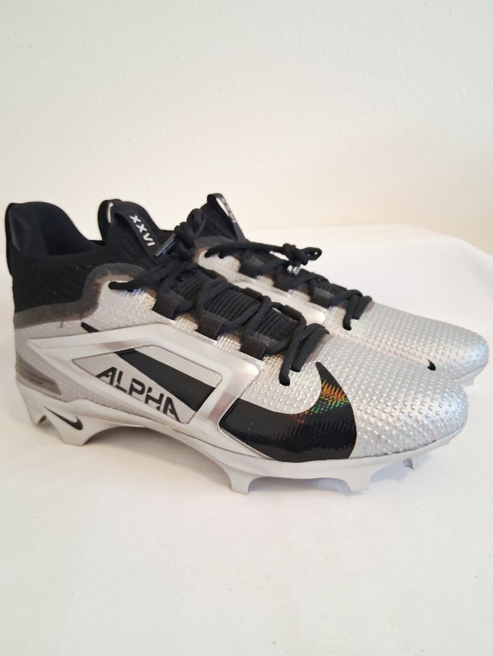 Nike Alpha Menace 4 Elite SB Black Silver Football Cleats